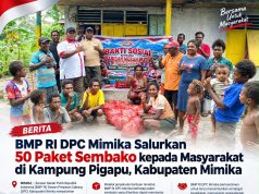 BMP RI DPC Mimika Salurkan 50 Paket Sembako kepada Masyarakat di Kampung Pigapu Kabupaten Mimika